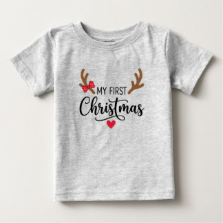 Bébé T-shirt pour tout-petite fille avec bois de renne