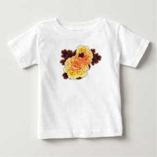 BÉBÉ T-SHIRT POUR TOUT-PETITS AVEC FLEURS NOM PERSONNAL