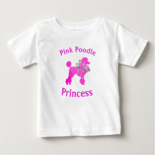 Bébé T-Shirt Princesse Poodle Rose pour Fille d'Anniver