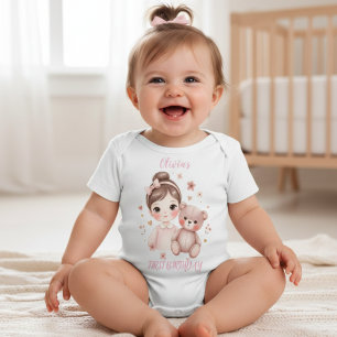 Bébé T-shirt rose ours 2ème anniversaire pour fillette
