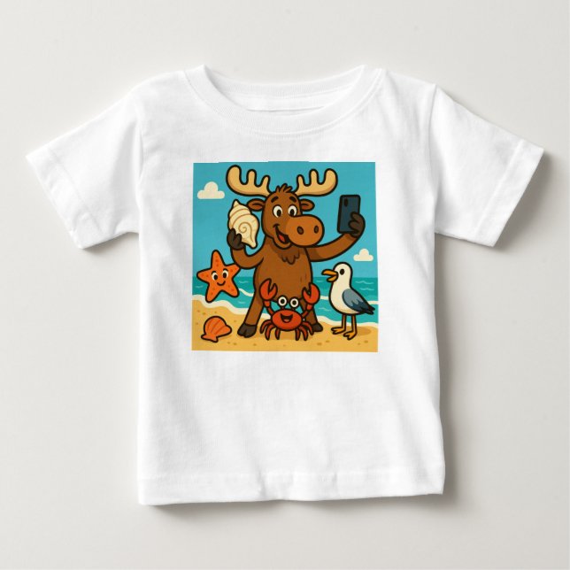 Bébé T-shirt Shellphone Selfies – Fun à la plage pour e (Devant)