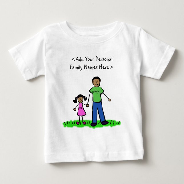 Bébé T-shirt sur mesure pour père et fille de famille (Devant)