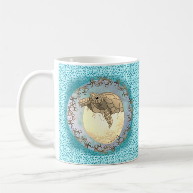 Bébé Tortue Oeuf Mug (Gauche)