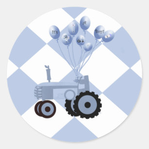 Bébé Tracteur bleu avec Stickers Ballons