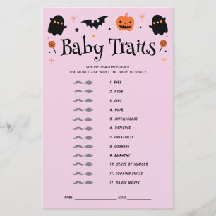 Bébé Traits Halloween Witchy Baby shower Jeu