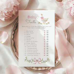Bébé Traits Rose Silly Goose jeu baby shower