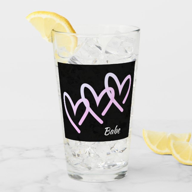 Bébé Triple Heart Verre Tumbler (Devant glace)