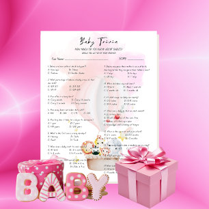 Bébé Trivia Jeu Bébé Animaux Safari dans un rose c