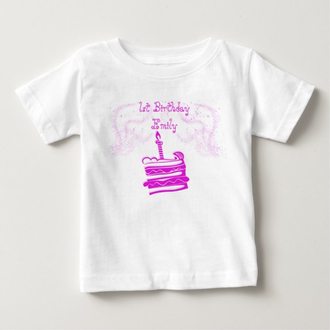 Bébé Tutu T-shirt pour le 1er anniversaire de fille (Devant)