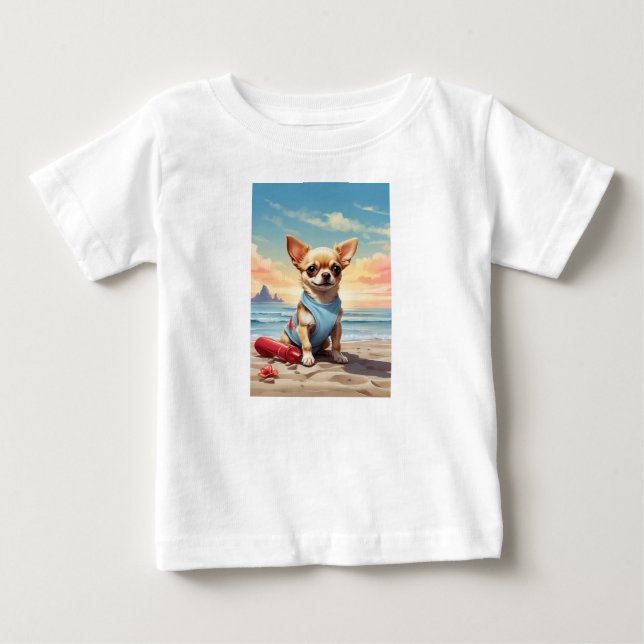 Bébé Un mignon T-shirt en forme de petit chien pour (Devant)