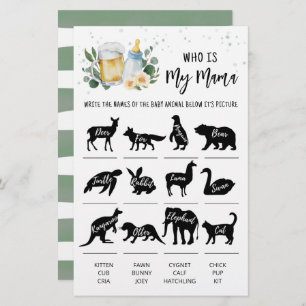 Bébé vert brasse Qui est ma maman Jeu