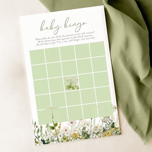 Bébé Vert En Fleur Fleur sauvage Bingo Jeu (Créateur téléchargé)