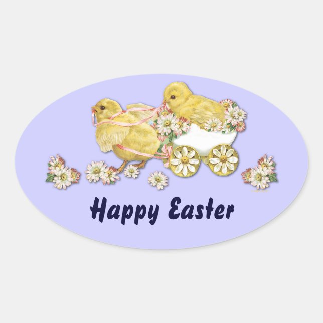 Bébé vintage Époux de Pâques Stickers personnalisé (Devant)