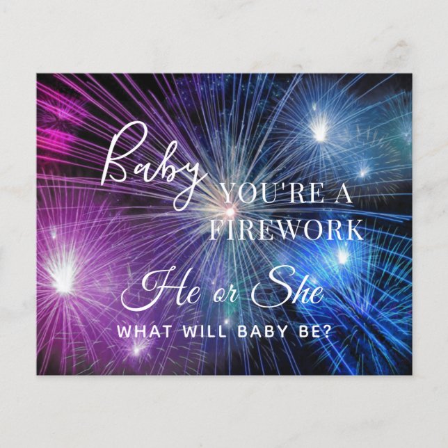 Bébé vous êtes un feu d'artifice bleu rose sexe ré (Devant)