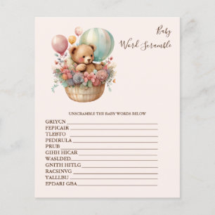 Bébé Word Scramble Baby shower Jeu