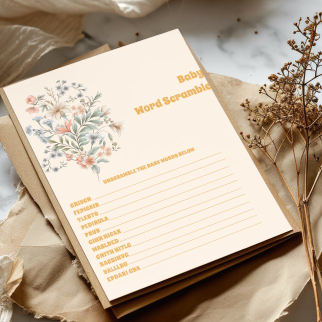 Bébé Word Scramble Baby shower Jeu (Créateur téléchargé)
