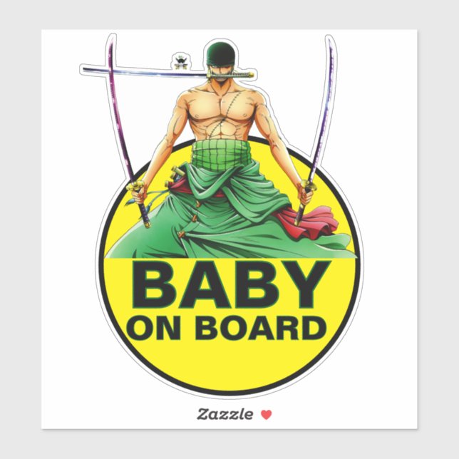 Bébé Zoro à bord autocollant (Feuille)
