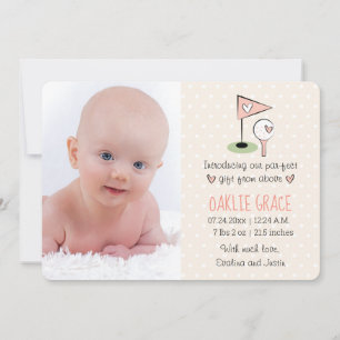 Bébée Faire-part de golf rose