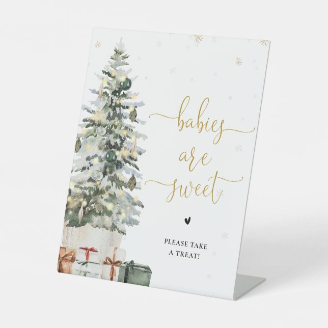 Bébés au Sapin de Noël Sont un Joli Panneau (Recto)