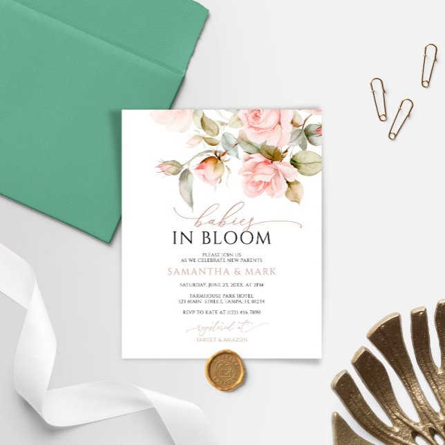 Bébés budget en Fleur Rose Rose Baby shower Twin (Créateur téléchargé)