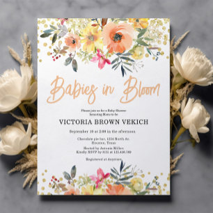 Bébés budget en floraison Baby shower Floral Invit