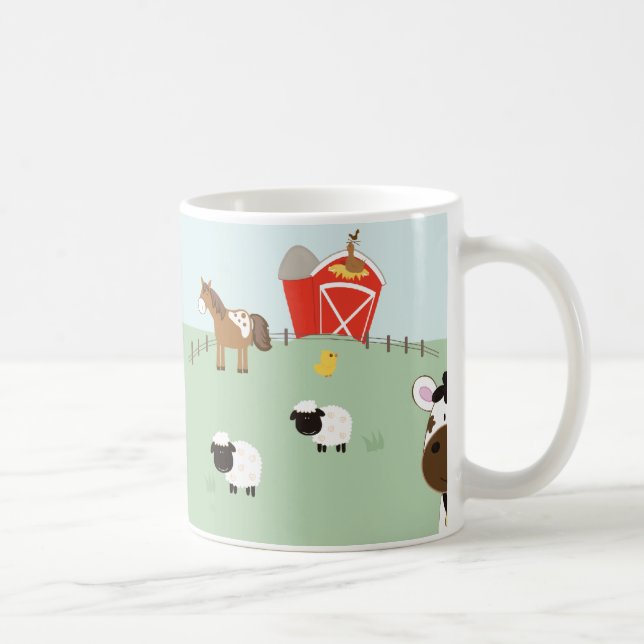 Bébés de ferme Barnyard Photo personnalisée Mug (Droite)