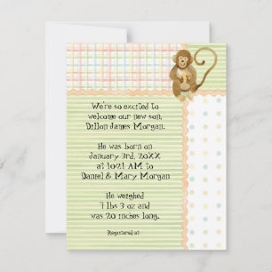 Bébés de la jungle, Bébé garçon Faire-part de nais