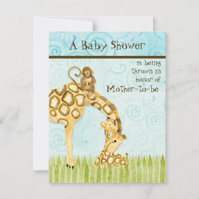 Bébés de la jungle, Invitation Baby shower de la g (Devant)