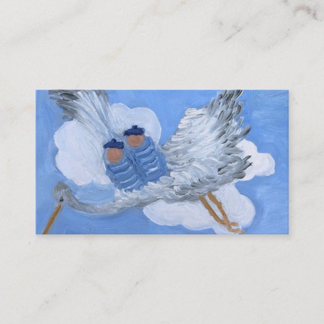 Bébés de vol et carte de visite de cigogne (Devant)
