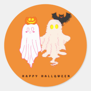 Bébés fantômes mignons autocollant Halloween