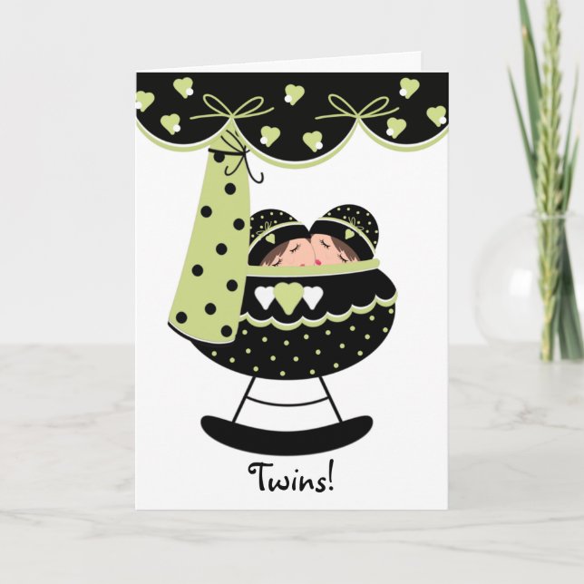 Bébés jumeaux dormant Nouvelle carte de voeux pour (Devant)