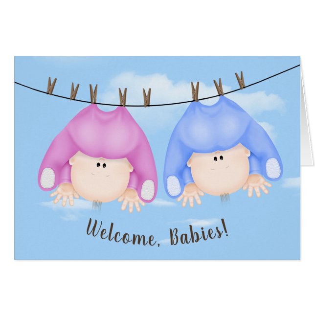 Bébés jumeaux en ligne de linge (Devant horizontal)
