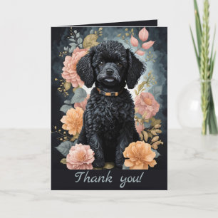 Bébés mignons animaux Poodle Carte de remercieme