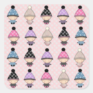 Bébés mignons sur Stickers Baby shower Polkadot Ro