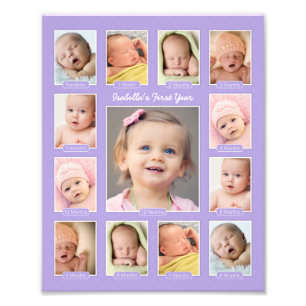 Bébés Première année Purple Keepsaké photo Collage