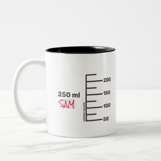 Bécher de laboratoire scientifique Mug blanc perso (Gauche)