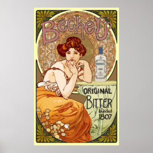 Bechers Bitter alfons Mucha ~ Poster Art Nouveau
