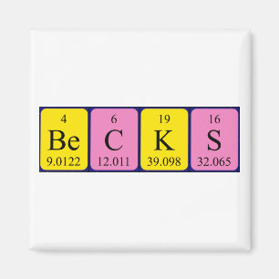 Becks, aimant de nom de table périodique