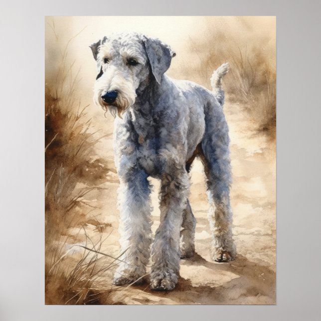 Bedlington Terrier Dog Art Imprimer Poster (Devant)