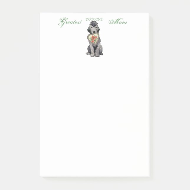 Bedlington Terrier Heart Mom Post-it Notes (Devant)