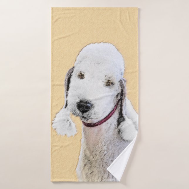 Bedlington Terrier Peinture - Art Chien original (Serviette de bain)
