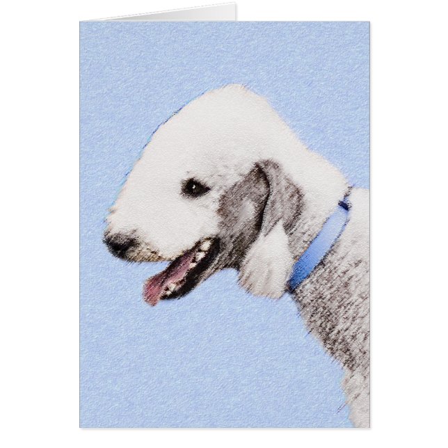 Bedlington Terrier Peinture - Art Chien original (Devant)