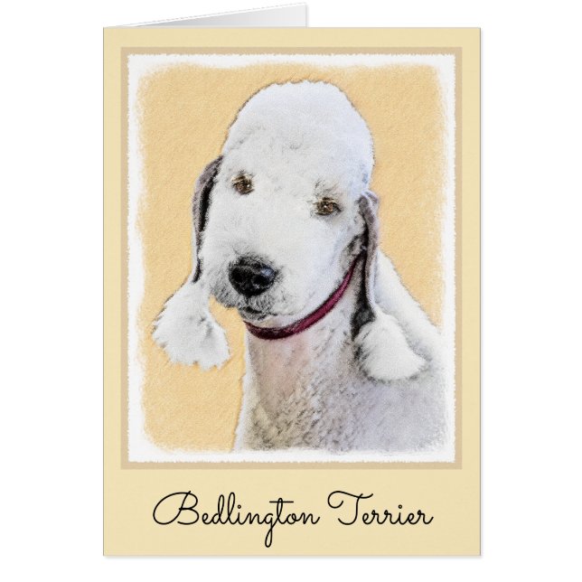 Bedlington Terrier Peinture - Art Chien original (Devant)
