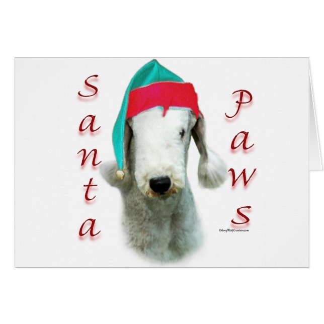 Bedlington Terrier Père Noël Paws (Devant horizontal)