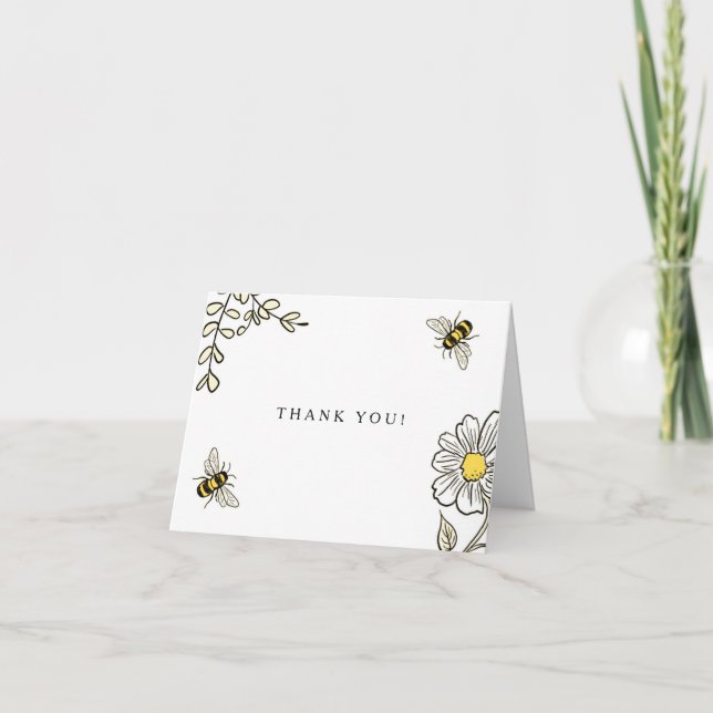 Bee Baby shower Carte de remerciements Bumble Bee  (Devant)