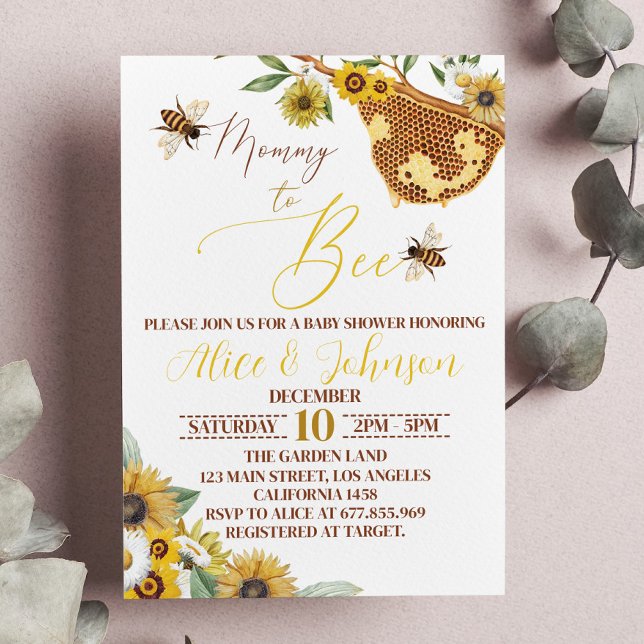 Bee Baby shower Invitation Maman À Être (Créateur téléchargé)