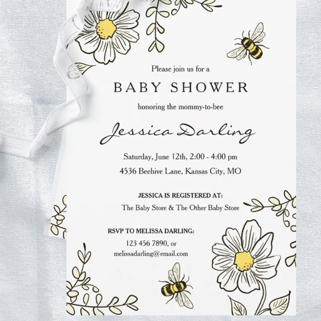 Bee Baby Shower Invitations pour Bumble Bee Shower (Créateur téléchargé)