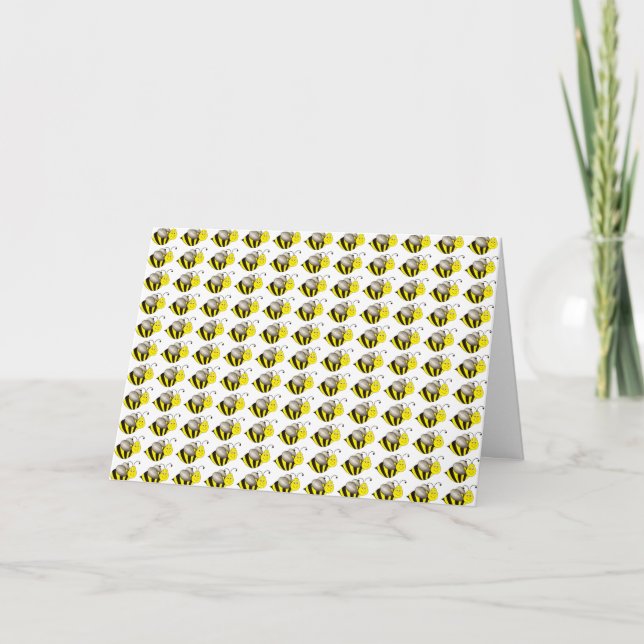 Bee Be Mine Jaune Bumblebee Carte Saint-Valentin (Devant)