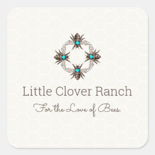 Bee Beekeeper Honeycomb Jar Étiquette