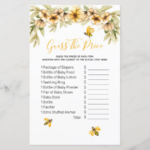 Bee Botanical Aquarelle devinez le prix Game